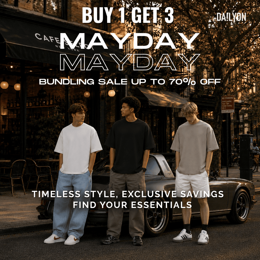 Dailyon Promo Bundling Sale Buy 1 Get 3 Urban Drape Oversized T-Shirt | White - Black - Khaky