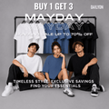 Dailyon Promo Bundling Sale Buy 1 Get 3 Urban Drape Oversized T-Shirt | White - Steel Blue - Black