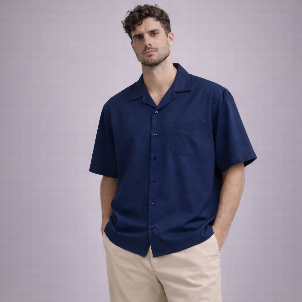 Camp Collar Shirt - Male | Navy