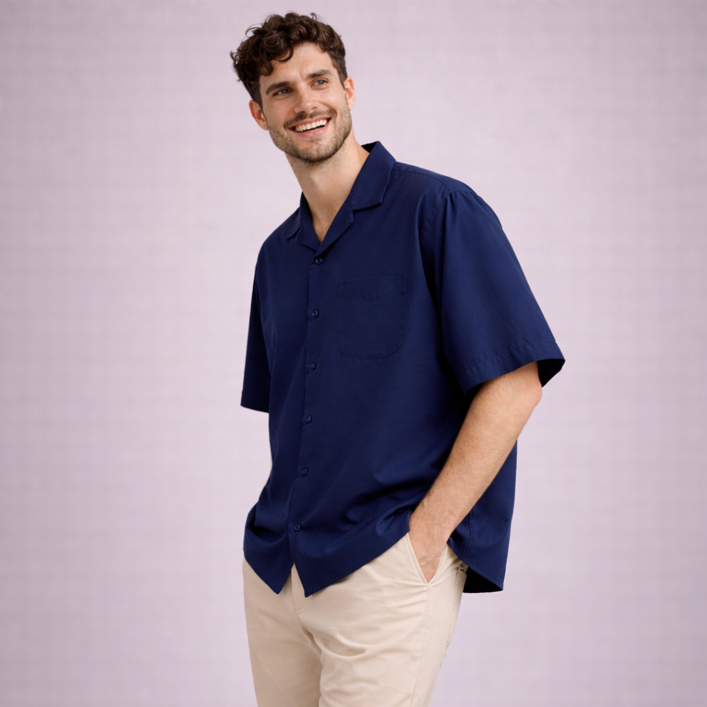 Camp Collar Shirt - Male | Navy