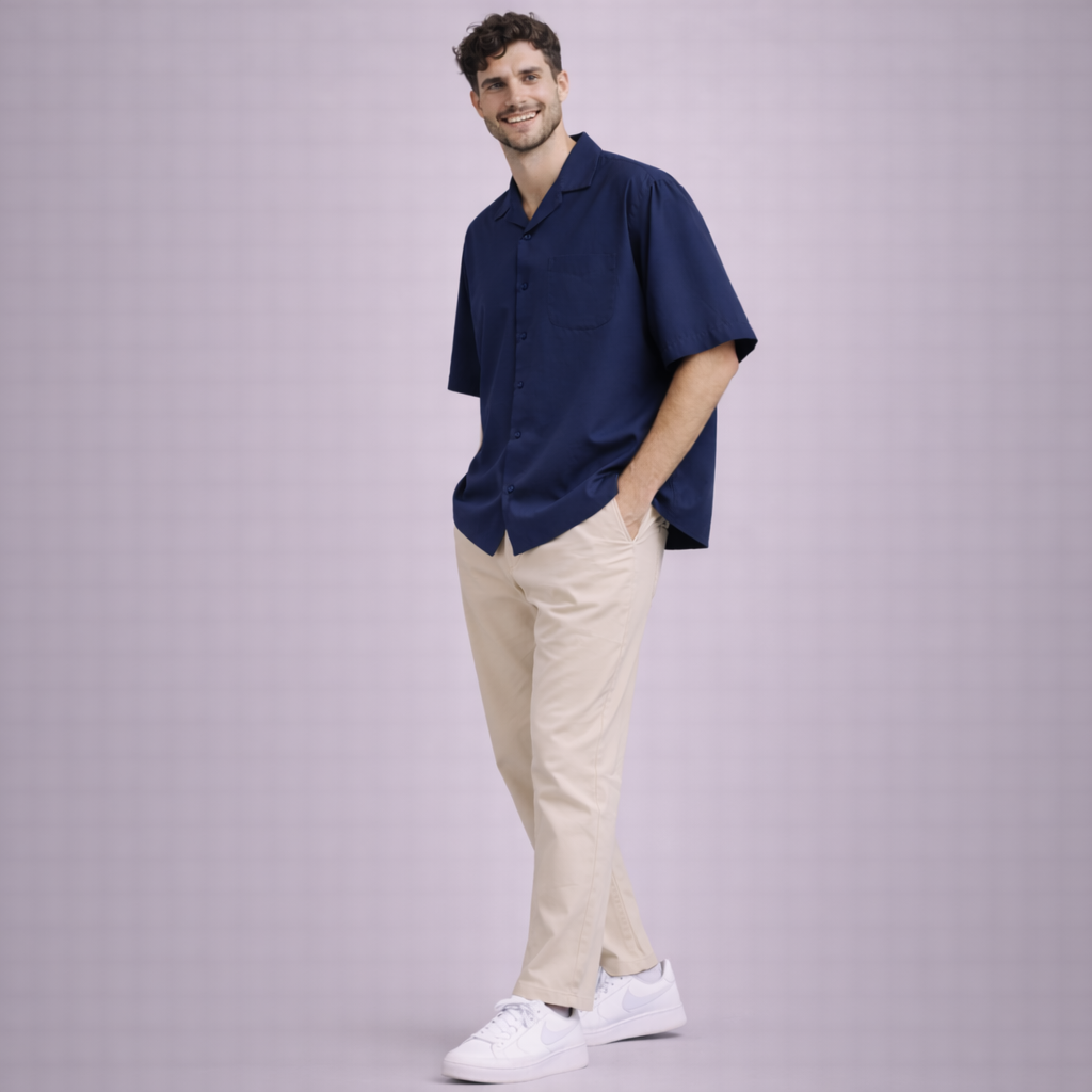 Camp Collar Shirt - Male | Navy