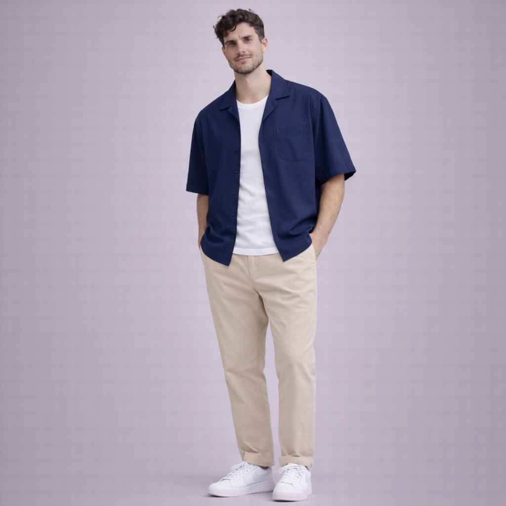 Camp Collar Shirt - Male | Navy