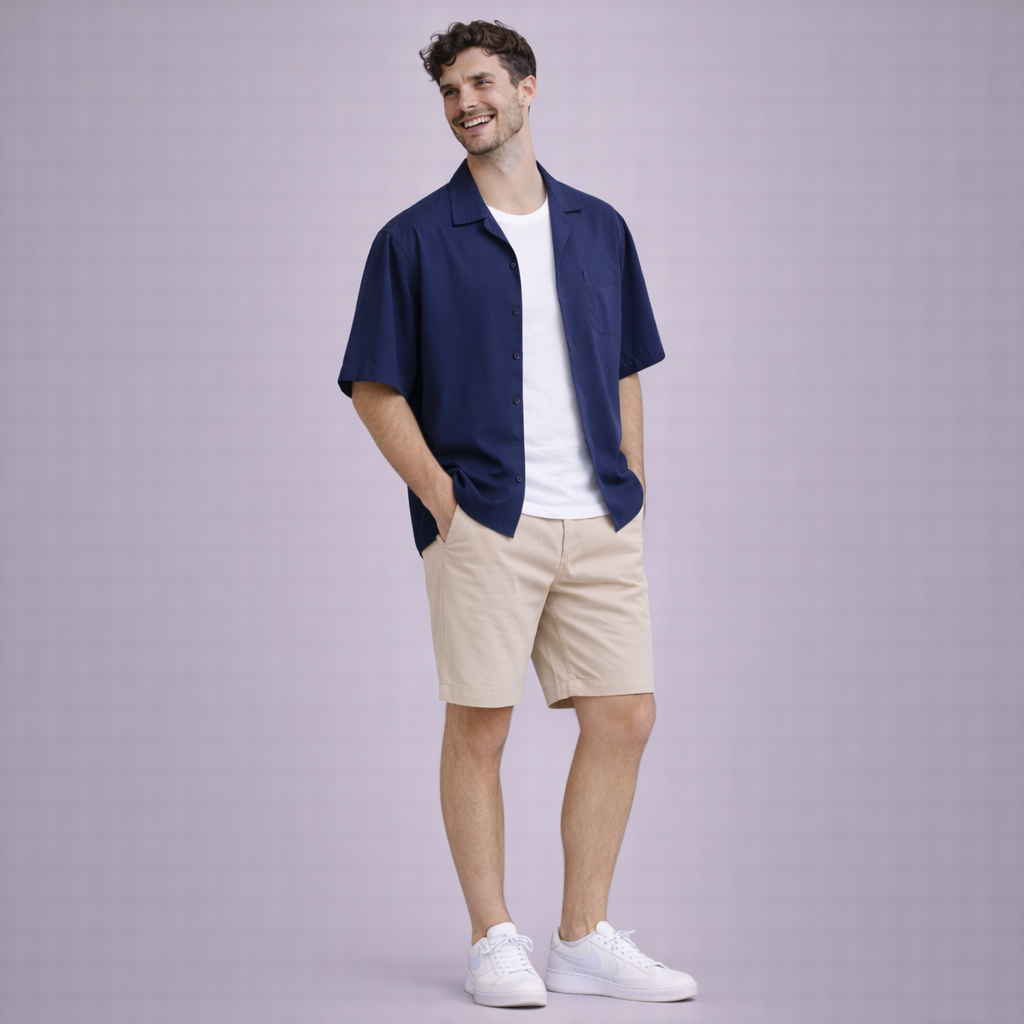 Camp Collar Shirt - Male | Navy