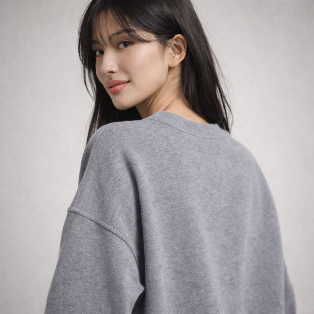 Sweatshirt Crewneck Oversized  | Grey Misty