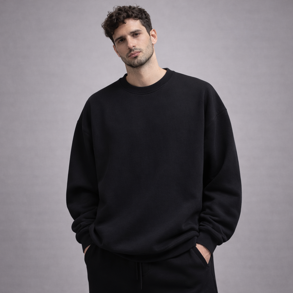 Sweatshirt Crewneck Oversized | Black