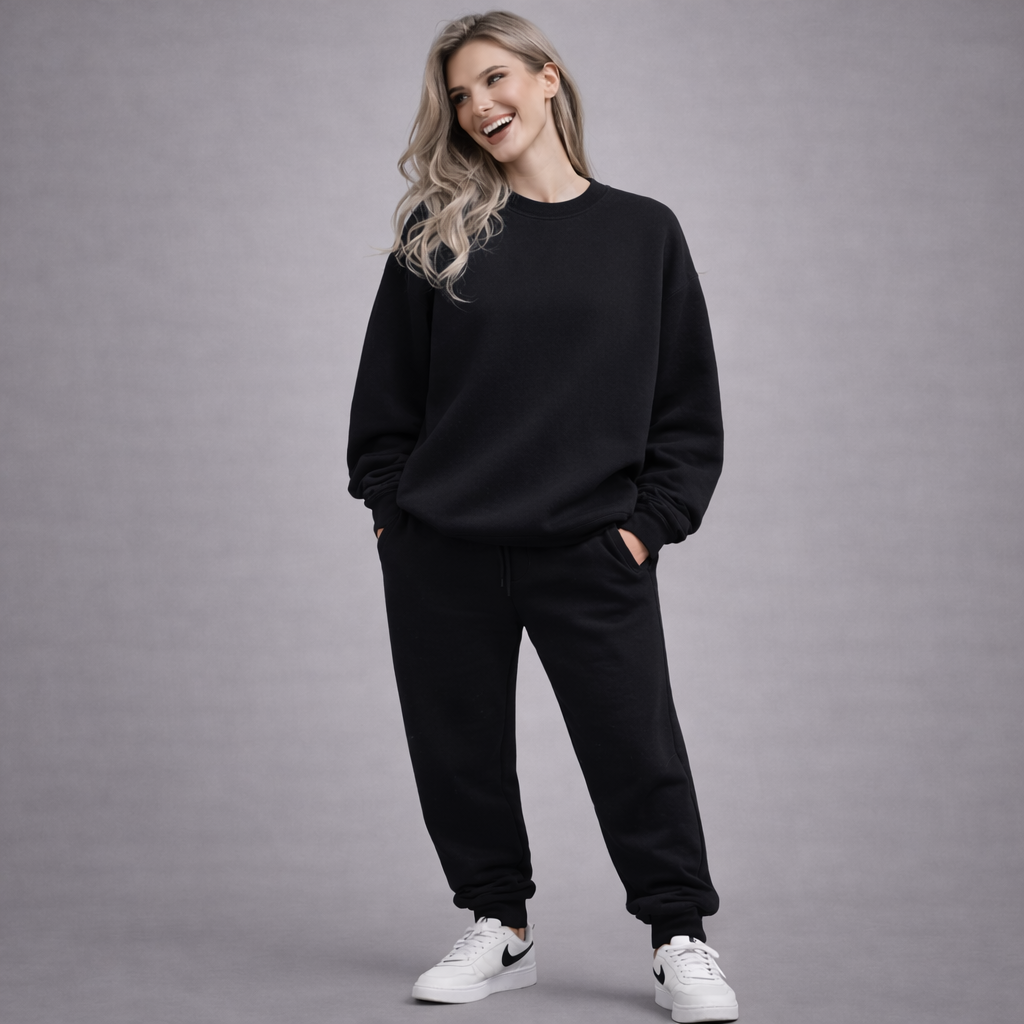 Sweatshirt Crewneck Oversized | Black
