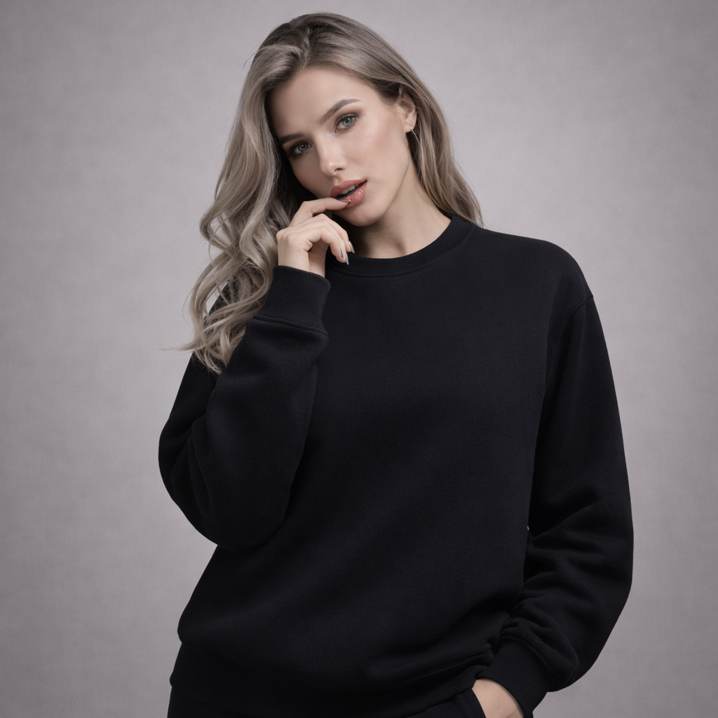 Sweatshirt Crewneck Oversized | Black