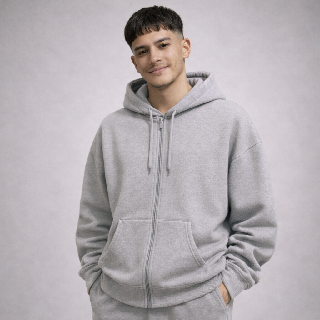 All Day Moving Zip Hoodie | Misty Grey