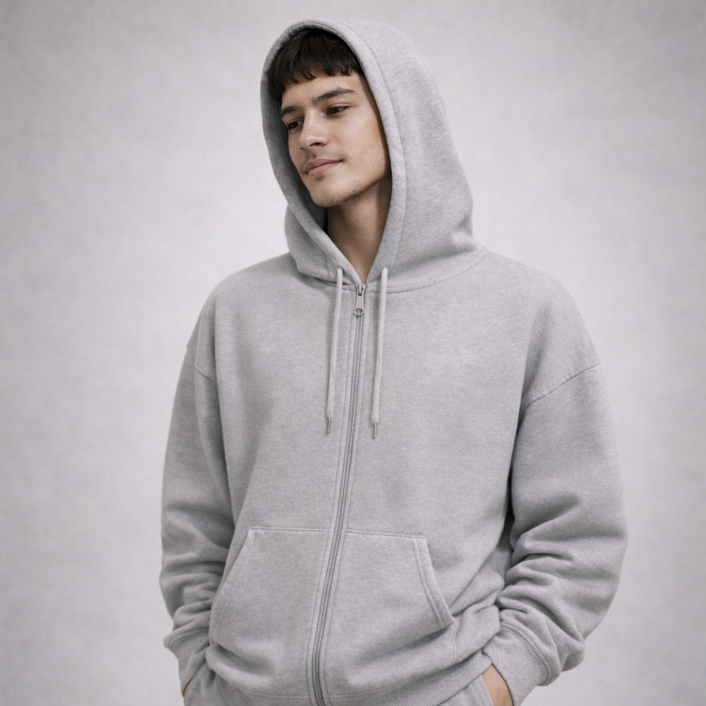 All Day Moving Zip Hoodie | Misty Grey
