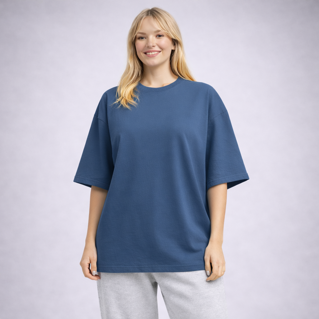 Urban Drape Oversized T-Shirt - Medium Weight | Steel Blue