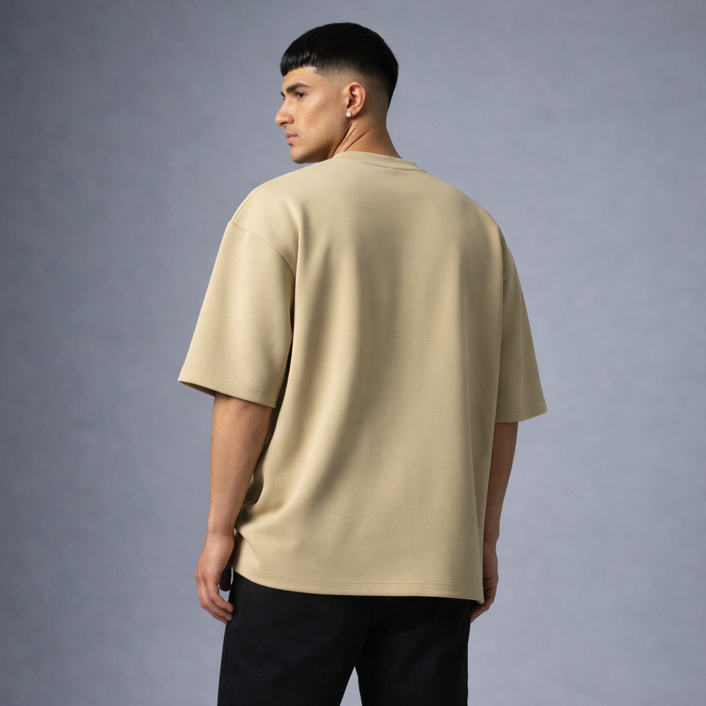 Urban Drape Oversized T-Shirt - Medium Weight | Khaki