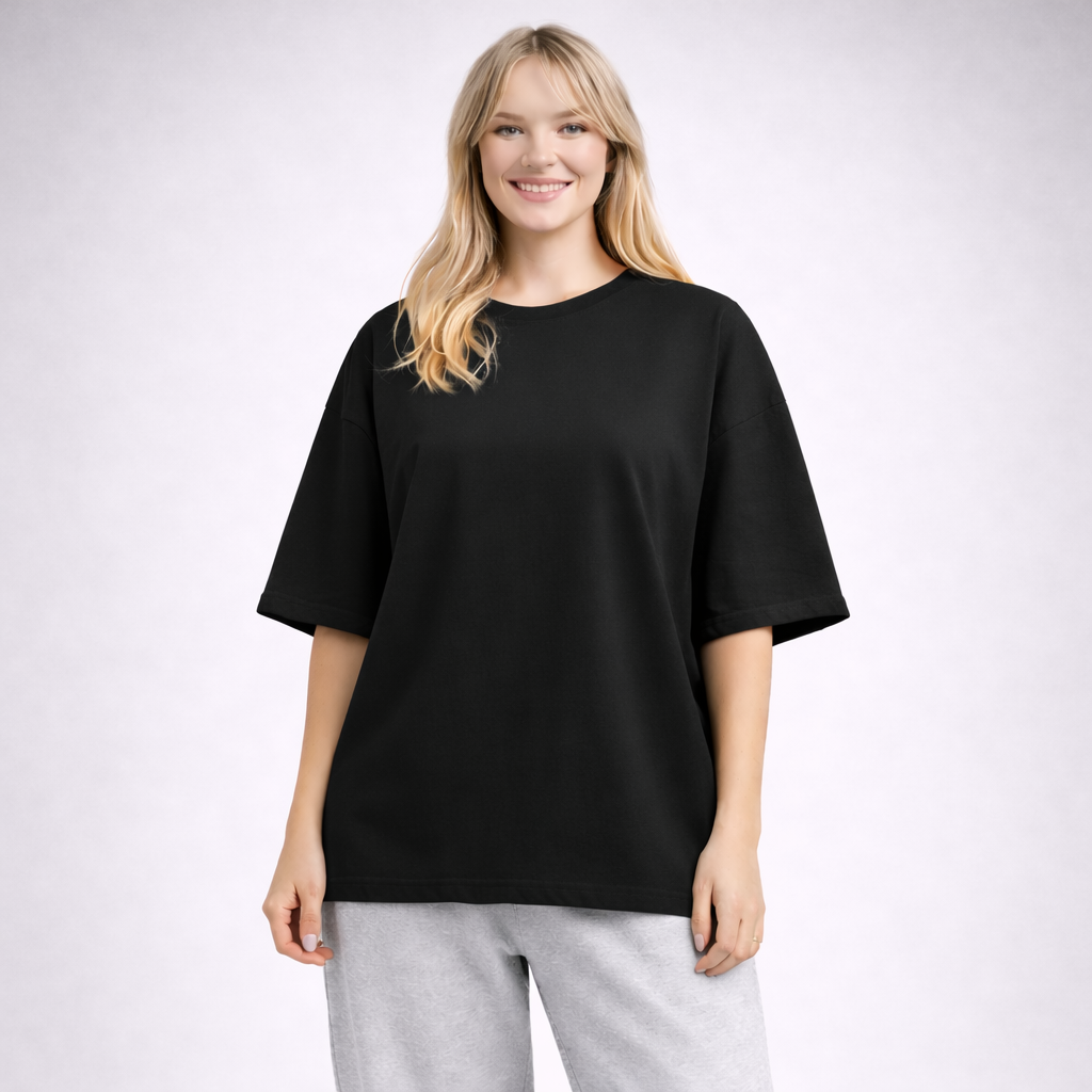 Urban Drape Oversized T-Shirt - Medium Weight | Black