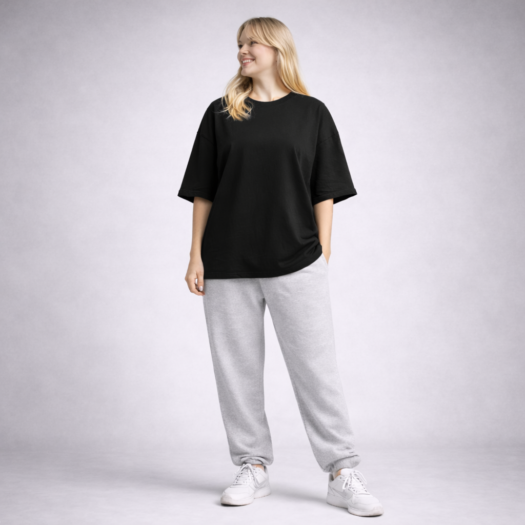 Urban Drape Oversized T-Shirt - Medium Weight | Black