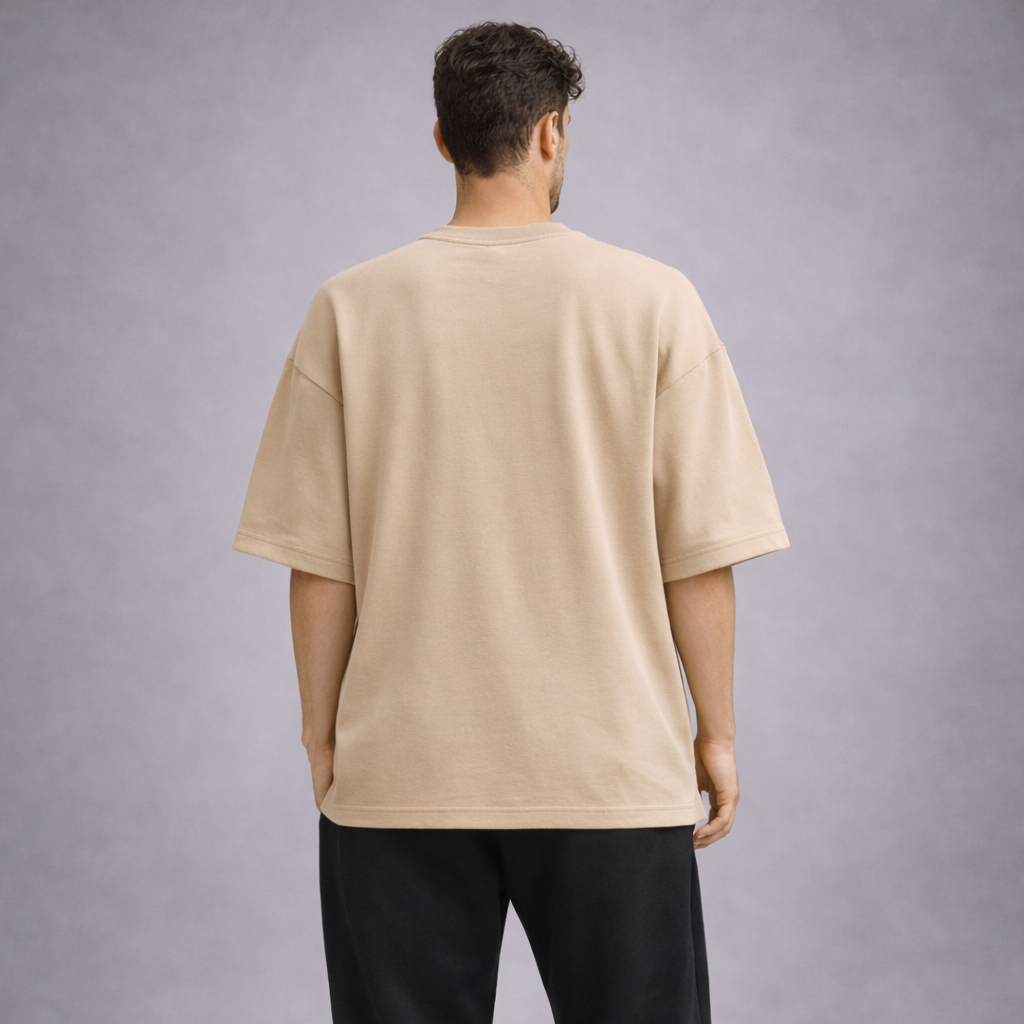 Urban Drape Oversized T-Shirt - Medium Weight | Beige