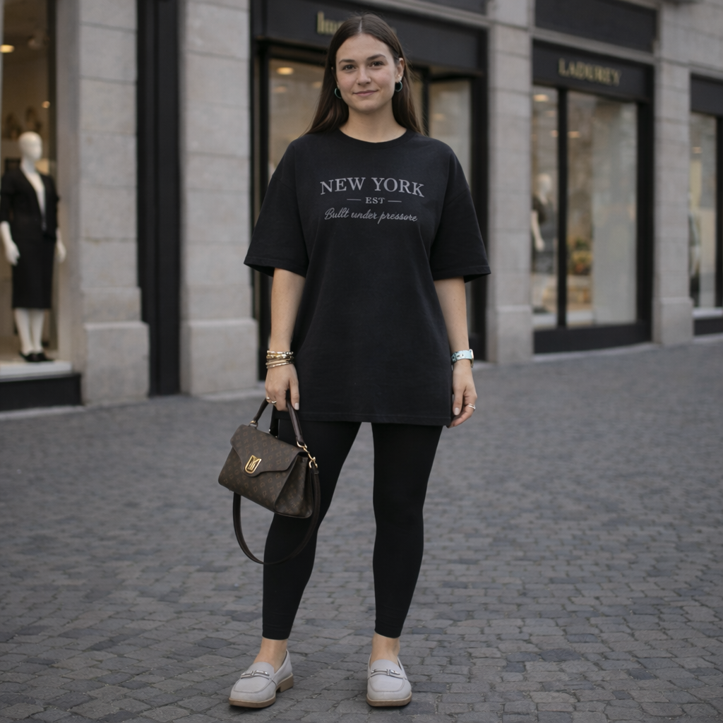New York Masterpiece Oversized T-Shirt - Heavy Weight | Black