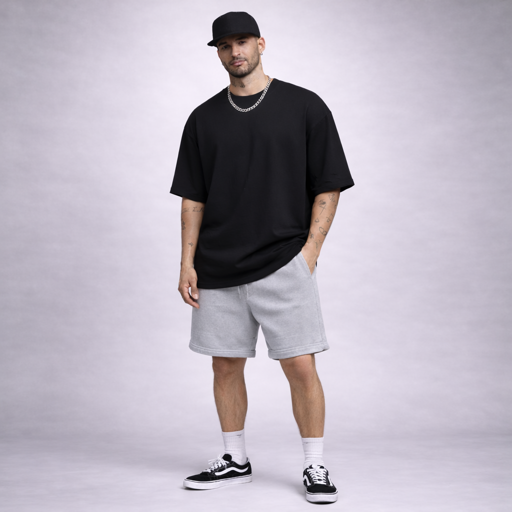 Urban Drape Oversized T-Shirt - Medium Weight | Black