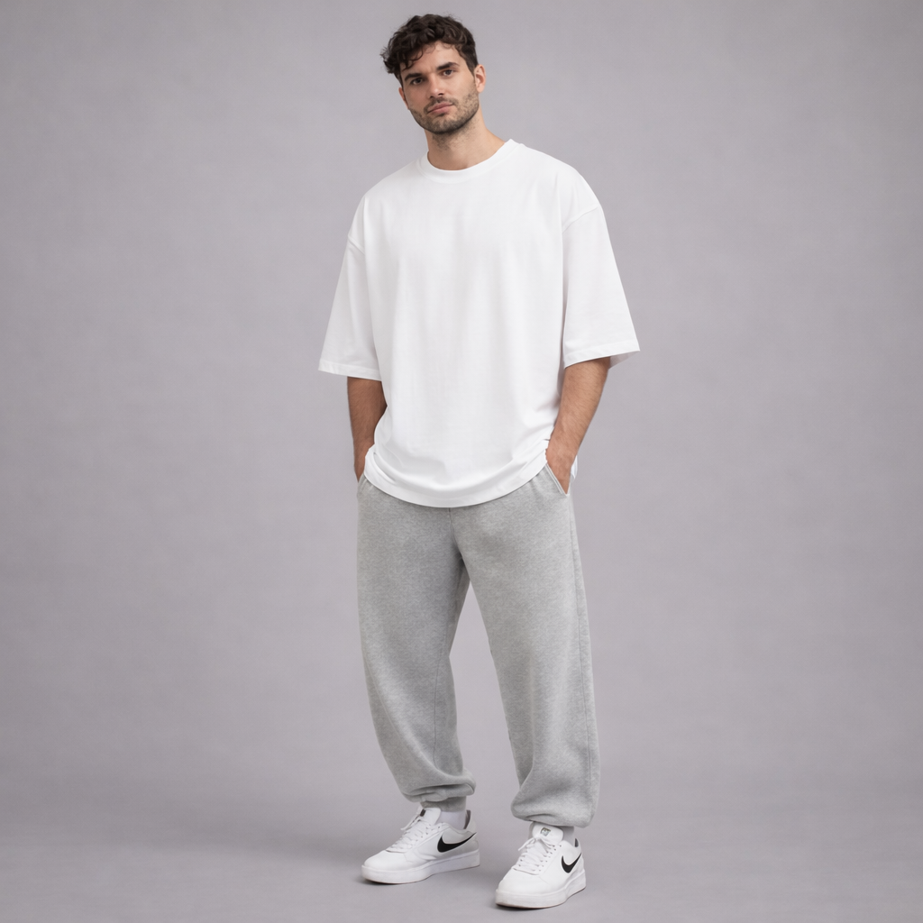 Urban Drape Oversized T-Shirt - Medium Weight | White