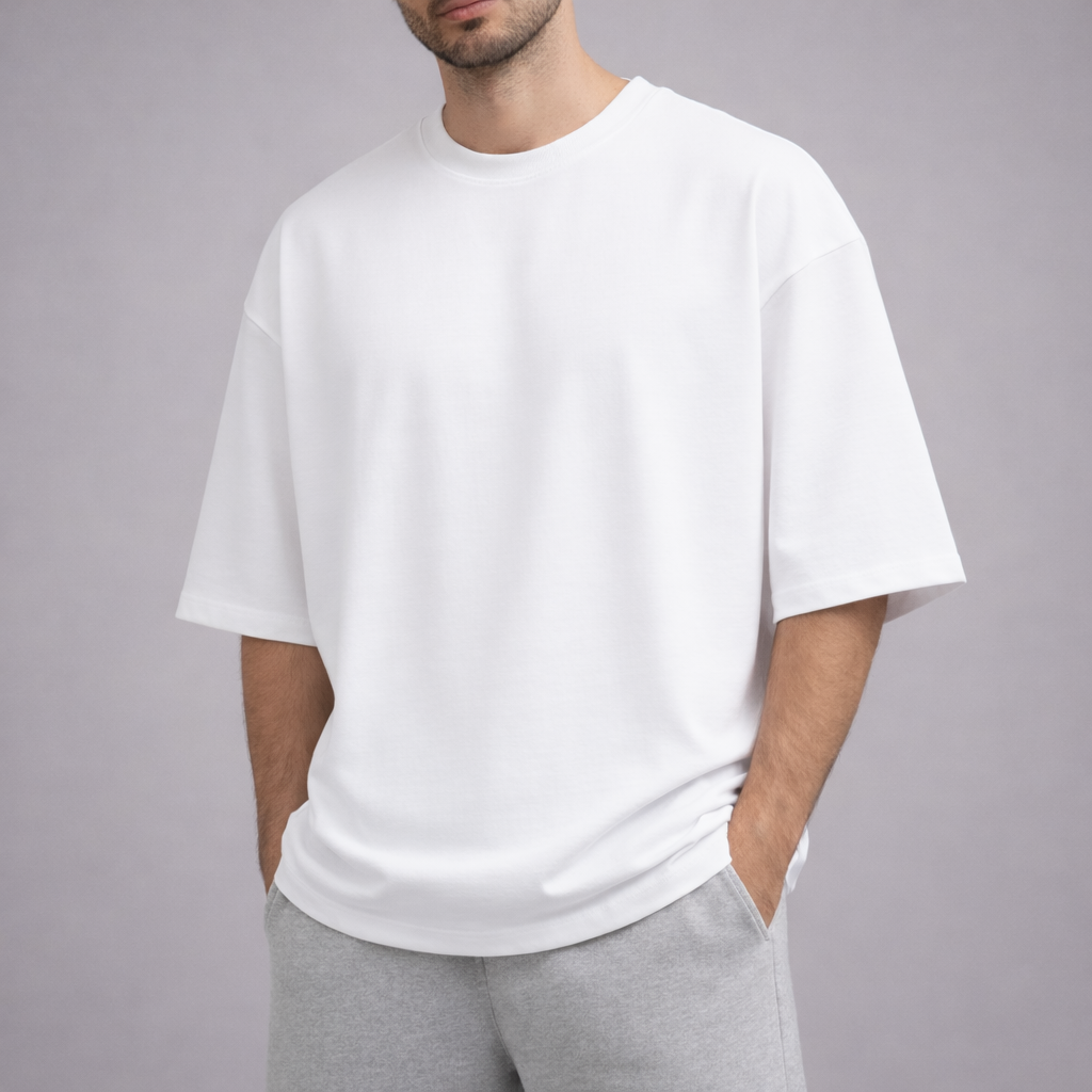 Urban Drape Oversized T-Shirt - Medium Weight | White