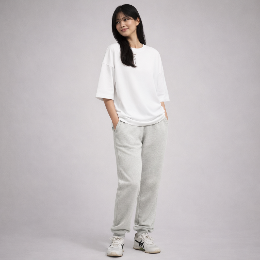 Urban Drape Oversized T-Shirt - Medium Weight | White