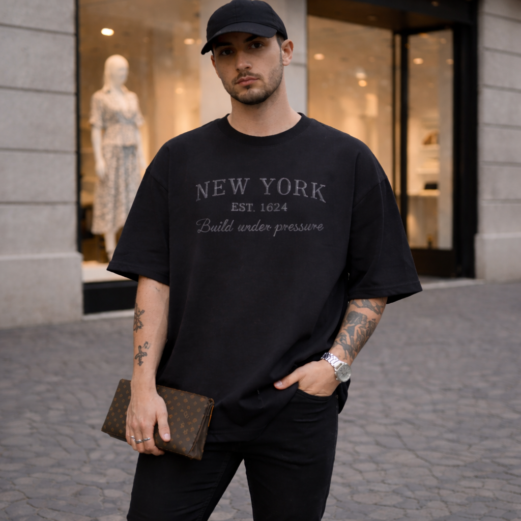 New York Masterpiece Oversized T-Shirt - Heavy Weight | Black