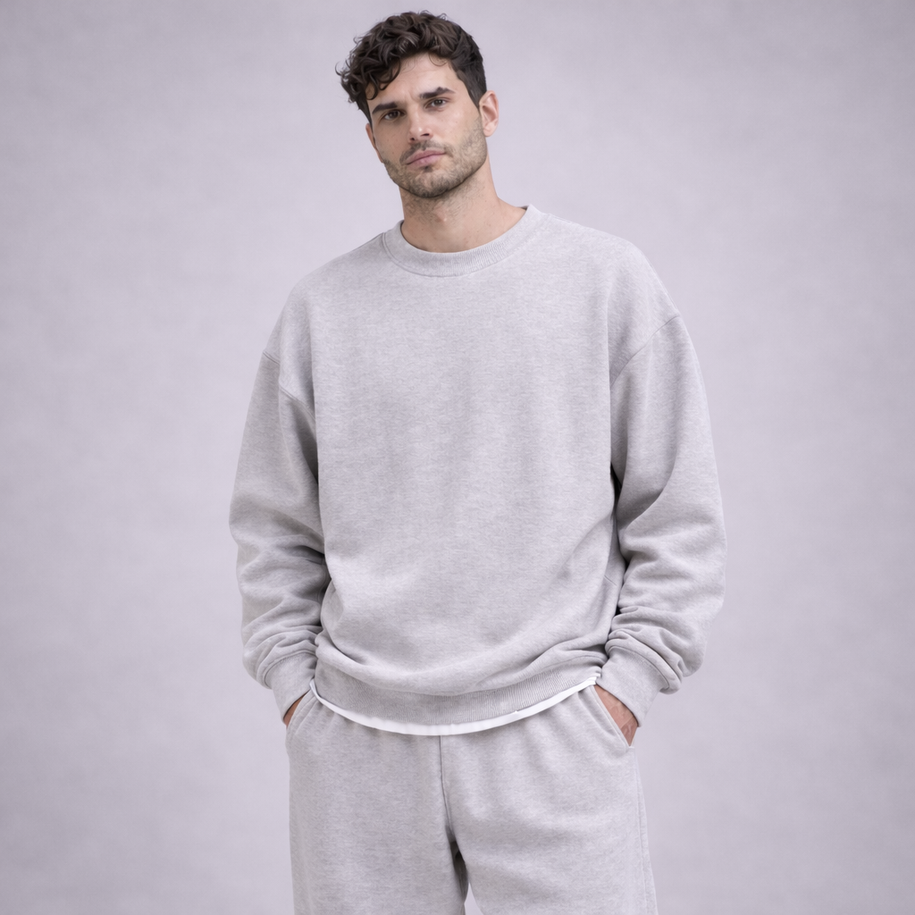 Sweatshirt Crewneck Oversized  | Grey Misty