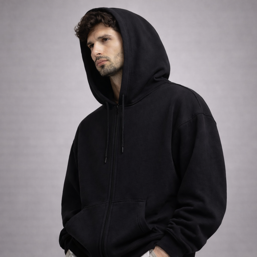 All Day Moving Zip Hoodie | Black