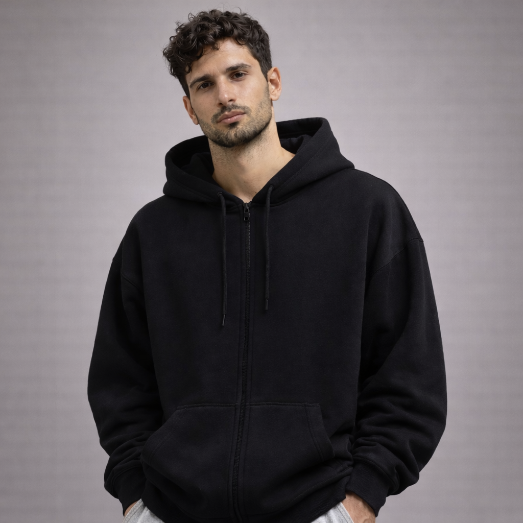 All Day Moving Zip Hoodie | Black