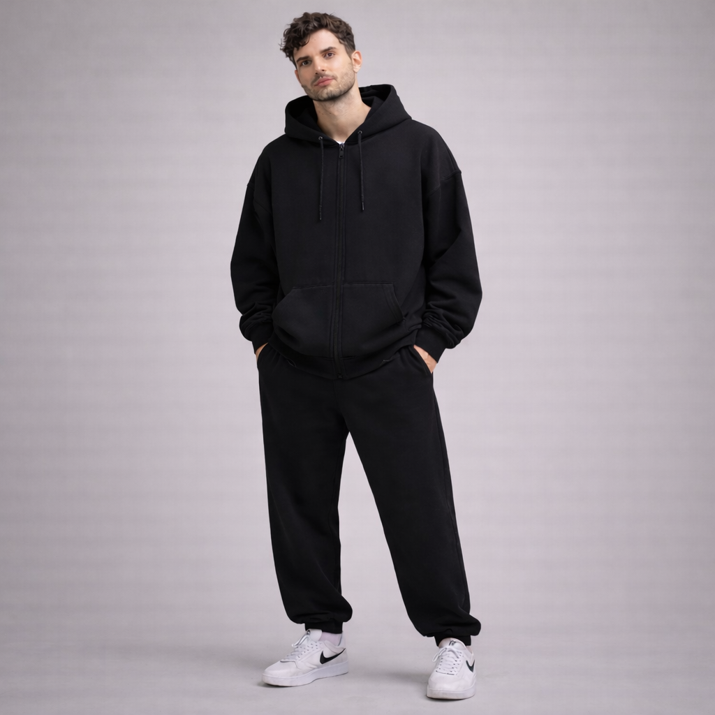 All Day Moving Zip Hoodie | Black