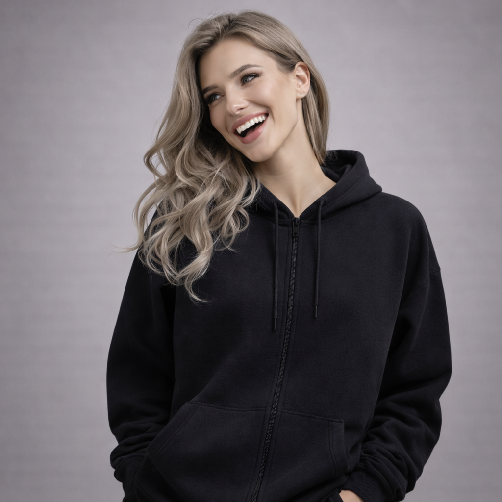 All Day Moving Zip Hoodie | Black