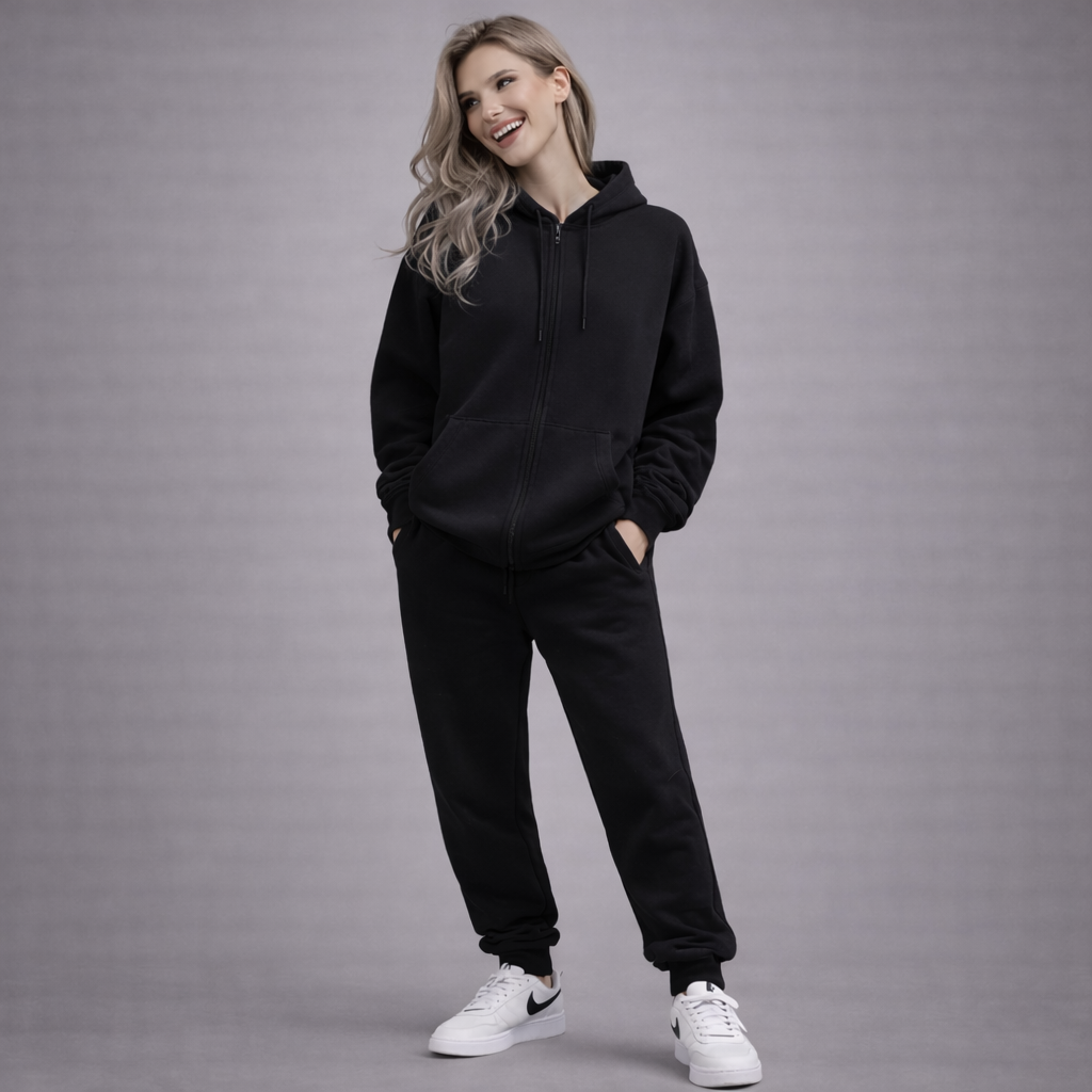 All Day Moving Zip Hoodie | Black