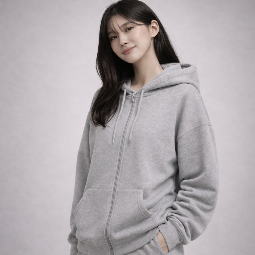 All Day Moving Zip Hoodie | Misty Grey