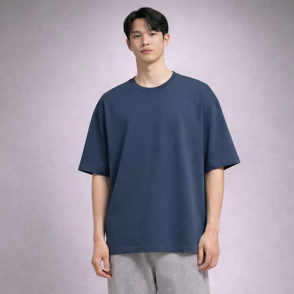 Urban Drape Oversized T-Shirt - Medium Weight | Steel Blue