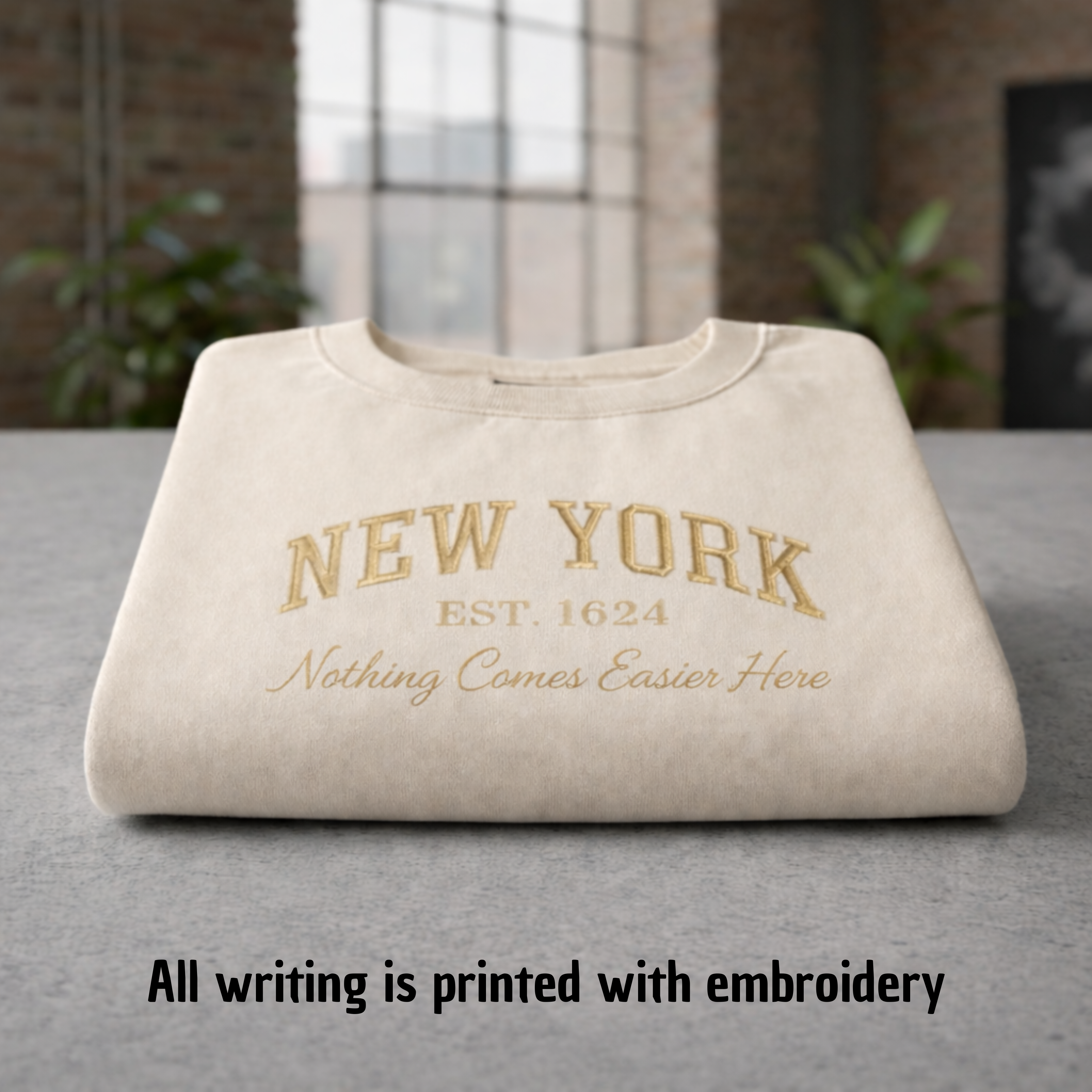 New York Masterpiece Oversized T-Shirt - Heavy Weight | Beige